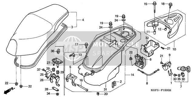 Honda NES150 2003 Asiento/Caja de equipaje para un 2003 Honda NES150